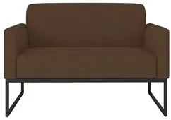 Poltrona Namoradeira 2 Lugares Base Industrial Preta Maressa S06 Suede
