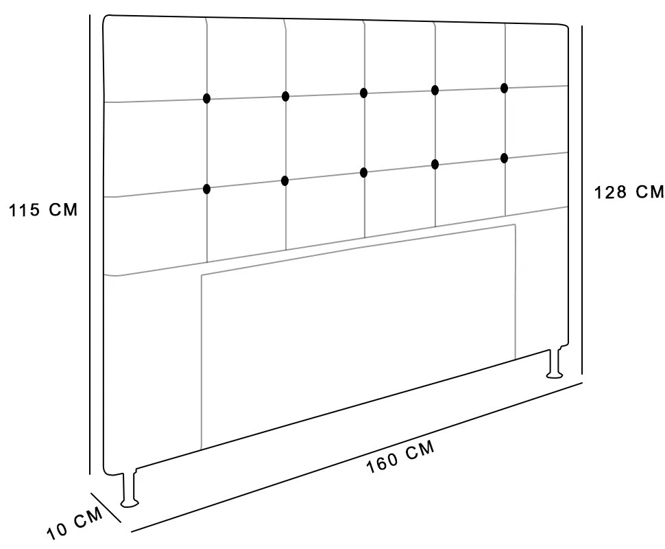 Cabeceira Stambul Para Cama Box Queen 160 cm Corino - D'Rossi - Branco