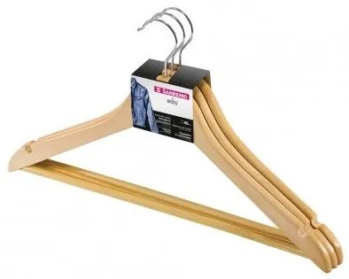 Kit 3 Cabides Adulto Madeira