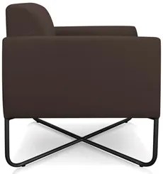 Kit 2 Poltronas Decorativas Base Industrial X Preta Maressa S06 Suede