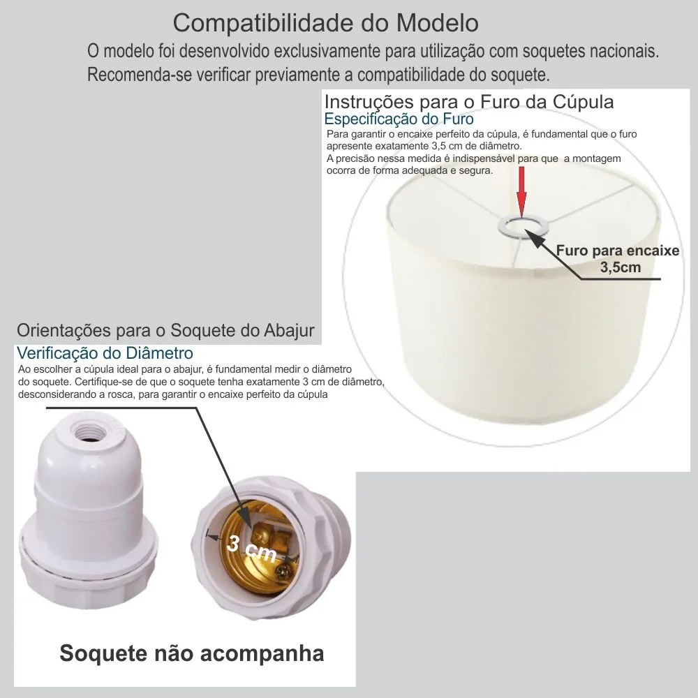 Cúpula Abajur Cilíndrica Cp-7026 Ø55x25cm Branco
