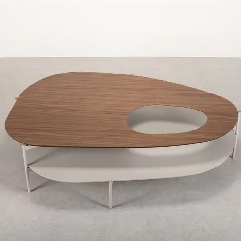 Mesa Centro Tymber Lâmina Nogueira e Laca Aluminium - 78370 Sun House