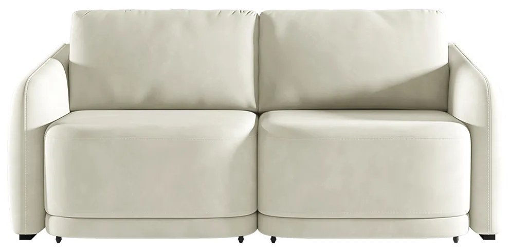 Sofá Cama Modulado Retrátil e Reclinável Decorativo Varsóvia 196cm Veludo Bege G33 - Gran Belo