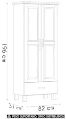 Guarda Roupa Solteiro 82cm 2 Portas 1 Gaveta Renzo Freijó F07 - Mpozen