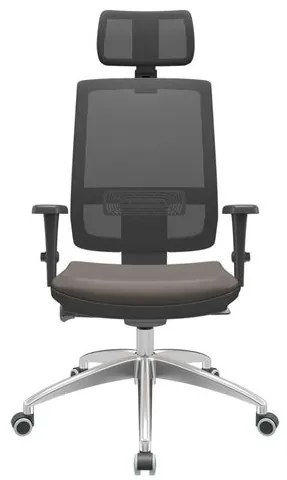Cadeira Office Brizza Tela Preta Com Encosto Assento Facto Dunas Basalto Autocompensador 126cm - 63001 Sun House