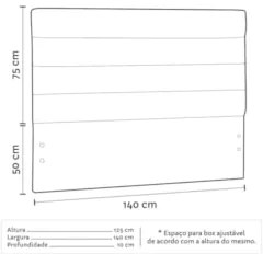 Cabeceira Casal 140cm Greta Sintético Branco Z51 - Mpozenato