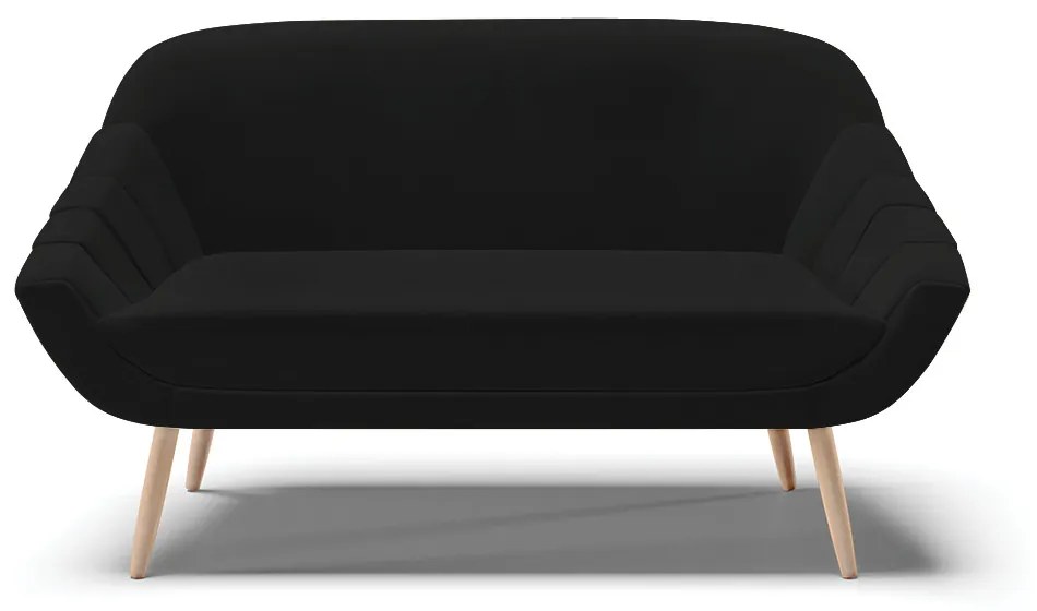 Kit 01 Namoradeira 02 Lugares e 01 Poltrona Giovana Linho Pés Palito Natural - D'Rossi - A79 Preto