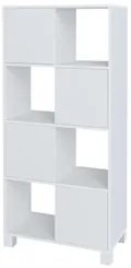 Mesa Escrivaninha em L Eron e Estante Livreiro Maly A06 Branco - Mpoze