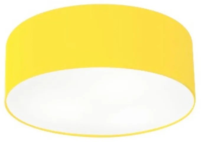 Plafon Cilíndrico Md-3046 Cúpula em Tecido 35x12cm Amarelo - Bivolt