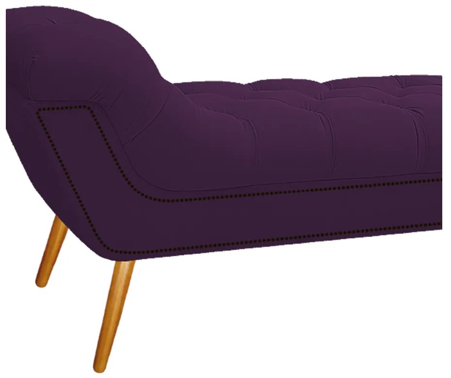 Calçadeira Estofada Veneza 140 cm Casal Suede Roxo - ADJ Decor