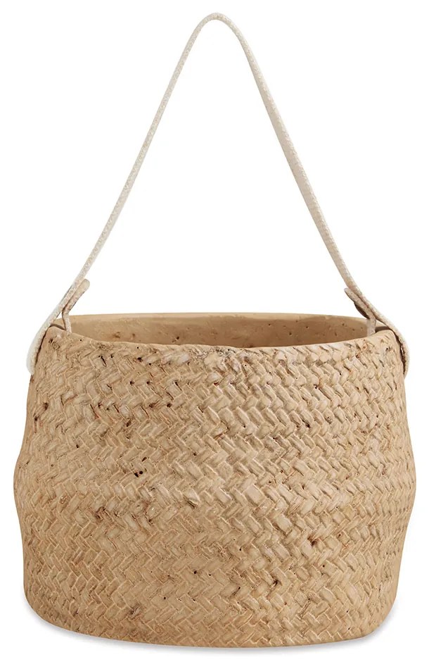 Cachepot Pendente em Cimento Palha 15x20 cm - D'Rossi