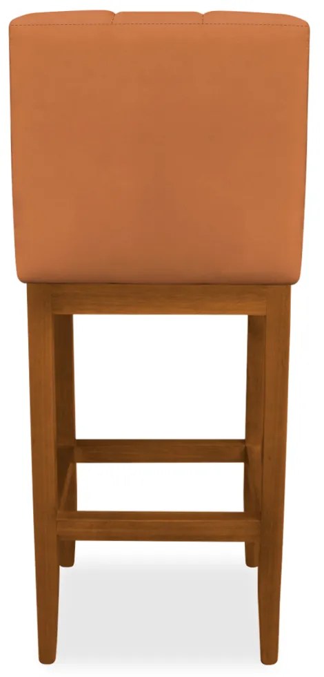 Banqueta Alta Sueli Base Madeira Maciça Estofada Suede Telha
