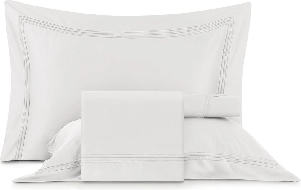 Jogo de Cama Altenburg Cetim de Bambu 300 Fios Essenza  Branco - King