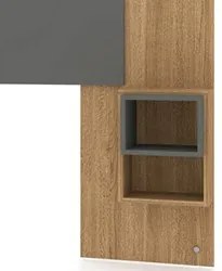Cabeceira Extensível Solteiro Casal com 2 Mesas Lateral Japão V02 Natu