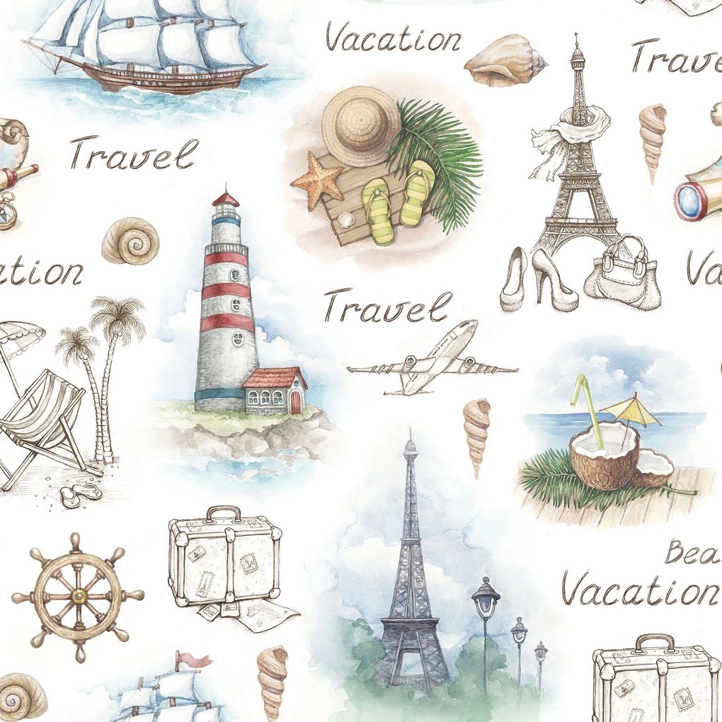 Papel de parede adesivo casual viagens