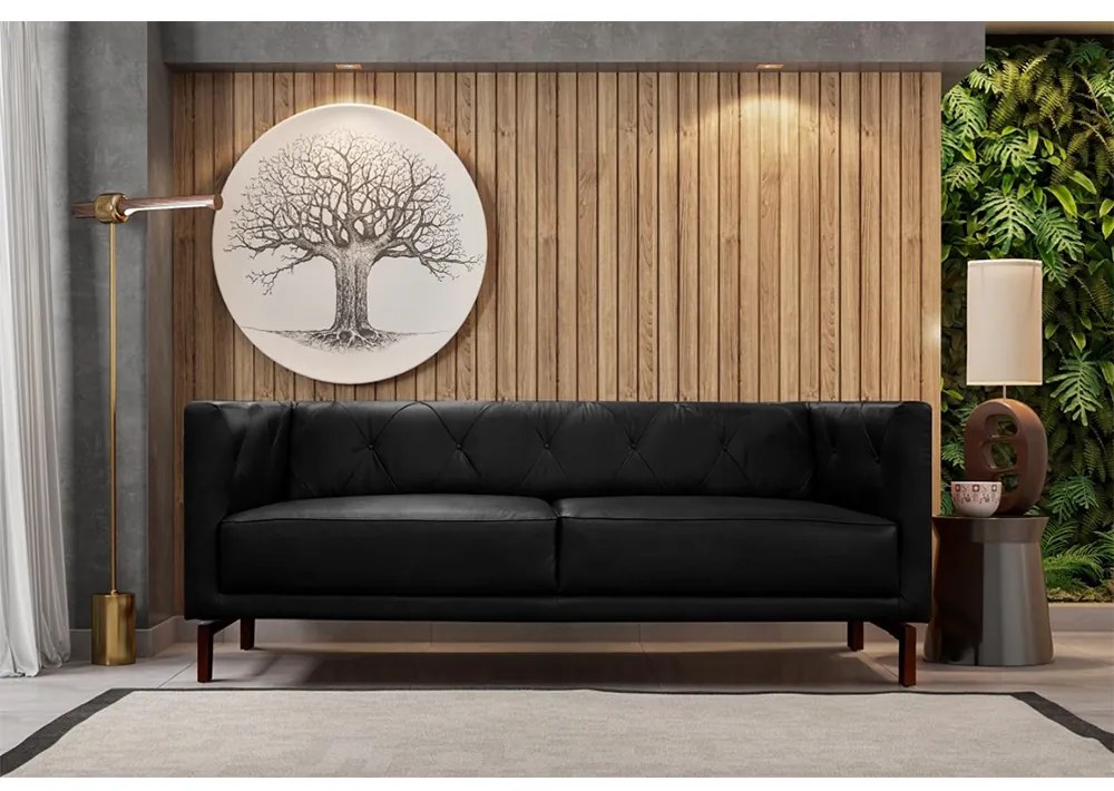 Sofá de Couro Denver Mempra Estofados - 232cm 3,5 Lugares
