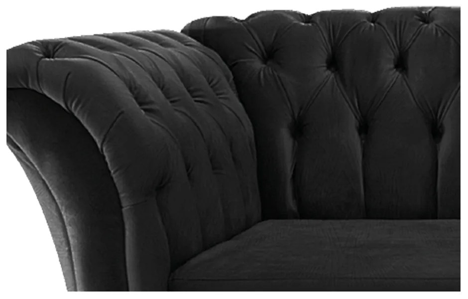 Poltrona Decorativa Chesterfield Sofia Suede Preto - ADJ Decor