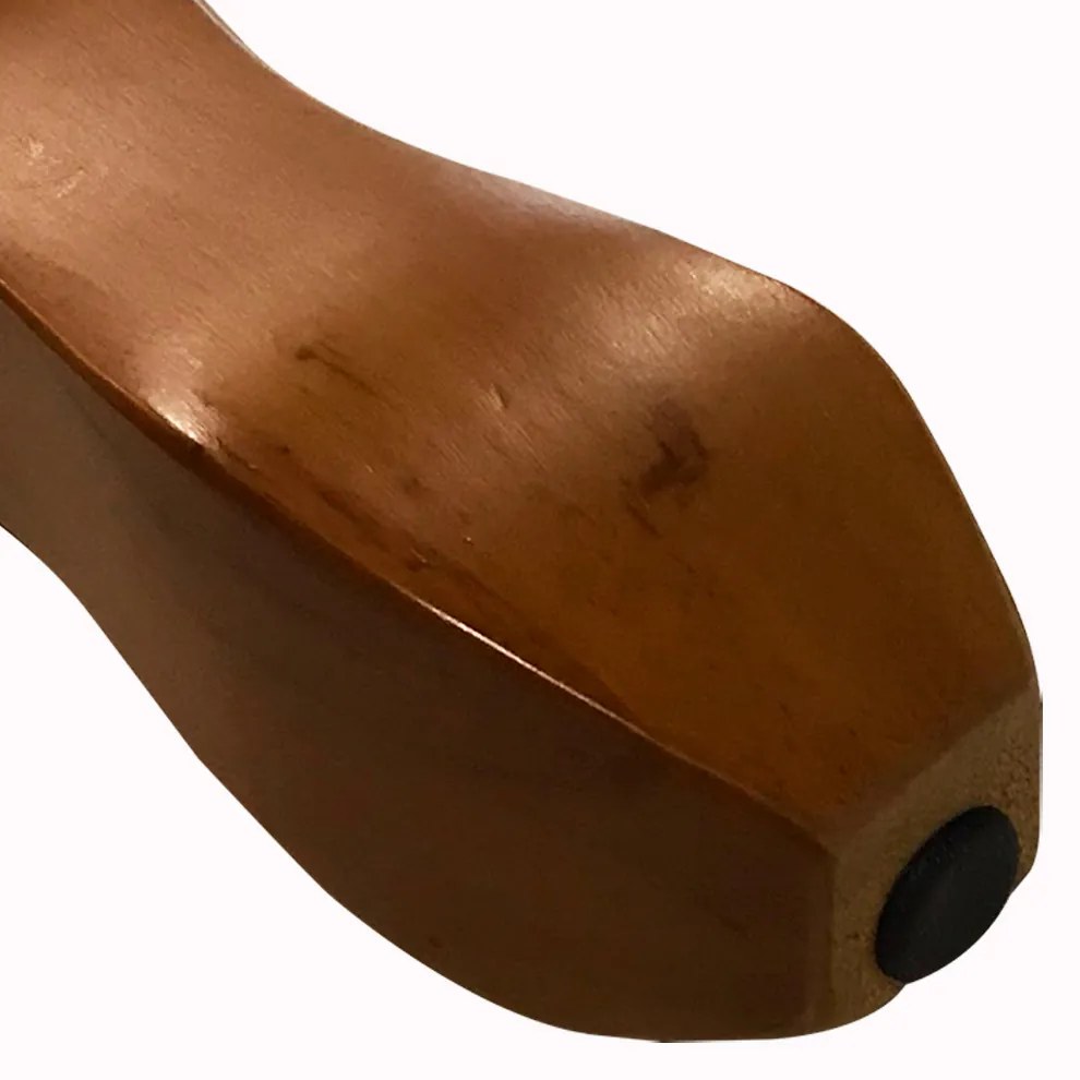 1 Pé Retrô Castanho 20 cm com Rosca Metal para Móveis D10 - D'Rossi