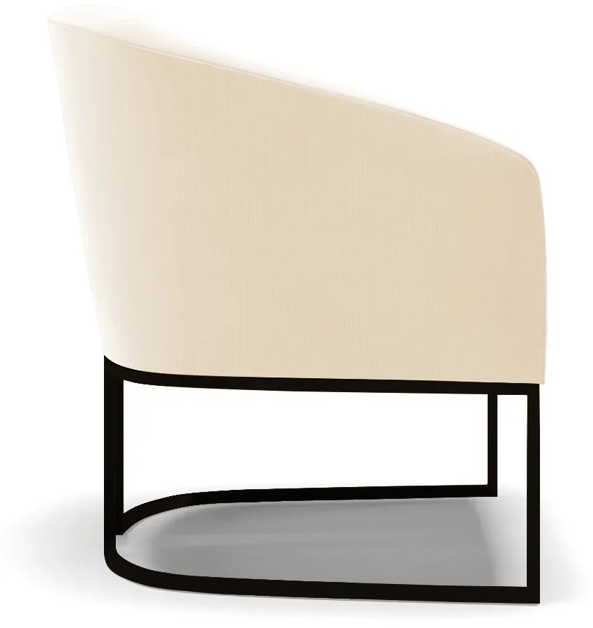 Poltrona Decorativa Industrial Preto Kit 2 Stella Suede Bege D03 - D'Ross