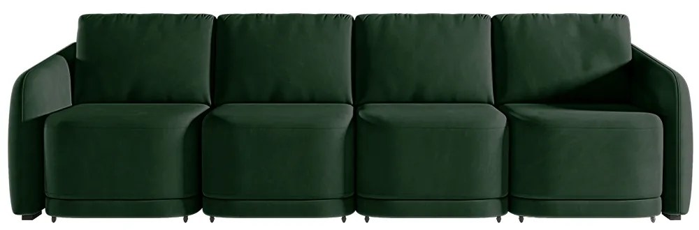 Sofá Cama Modulado Retrátil e Reclinável Decorativo Varsóvia 356cm Veludo Verde G33 - Gran Belo