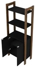 Estante Livreiro Multiuso 2 Portas AZ1009 Preto/Nogal - Tecno Mobili