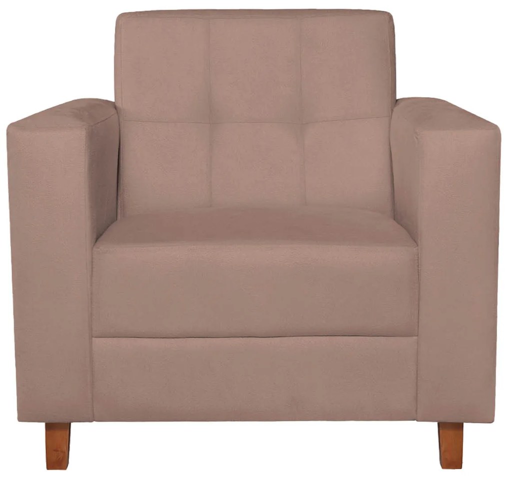 Poltrona Decorativa Denver Linho Rosê - ADJ Decor