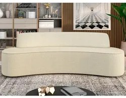 Sofá 3 Lugares para Sala de Estar Living 210cm Koane D06 Linho Creme -
