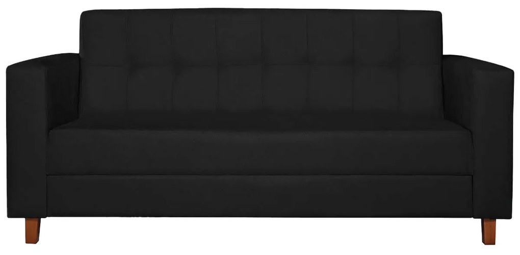 Kit Sofá 2 Lugares e 2 Poltronas Denver Suede Preto - ADJ Decor
