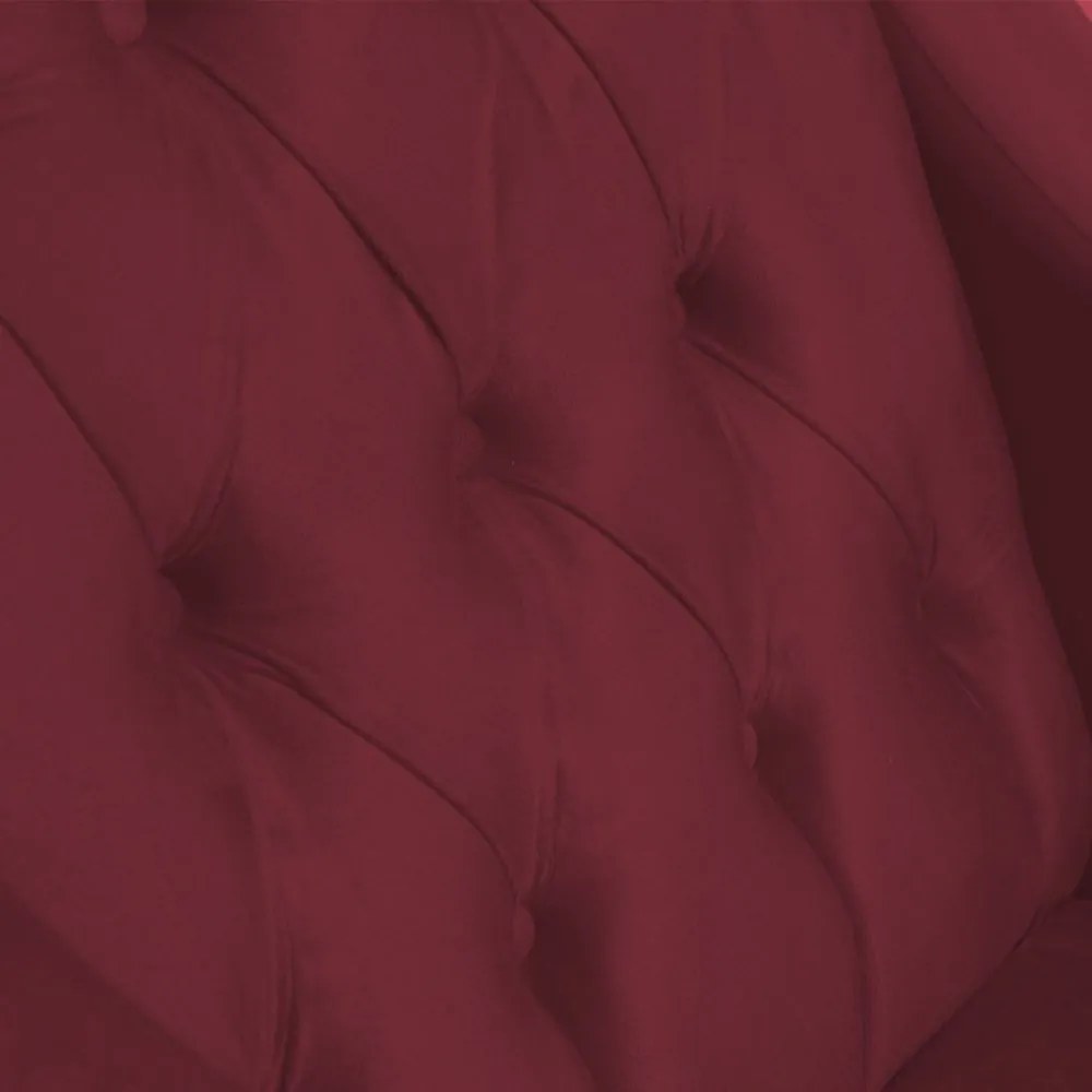 Poltrona Classic Suede Bordô Pés Palito Sala, Quarto, Decoração
