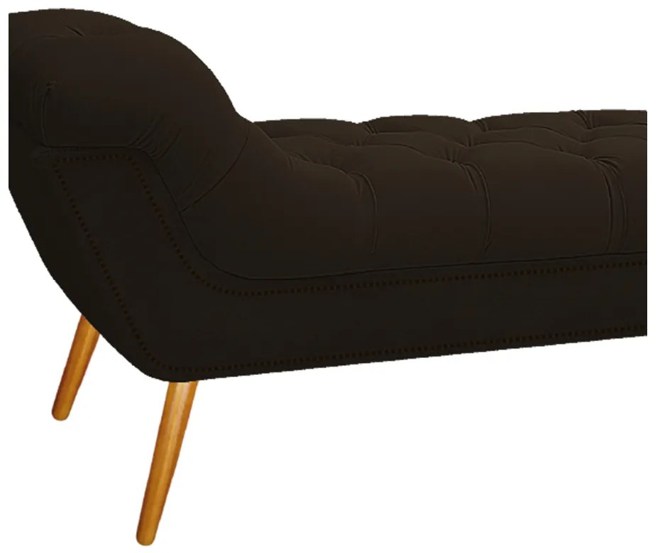 Calçadeira Estofada Veneza 195 cm King Size Corano Marrom - ADJ Decor