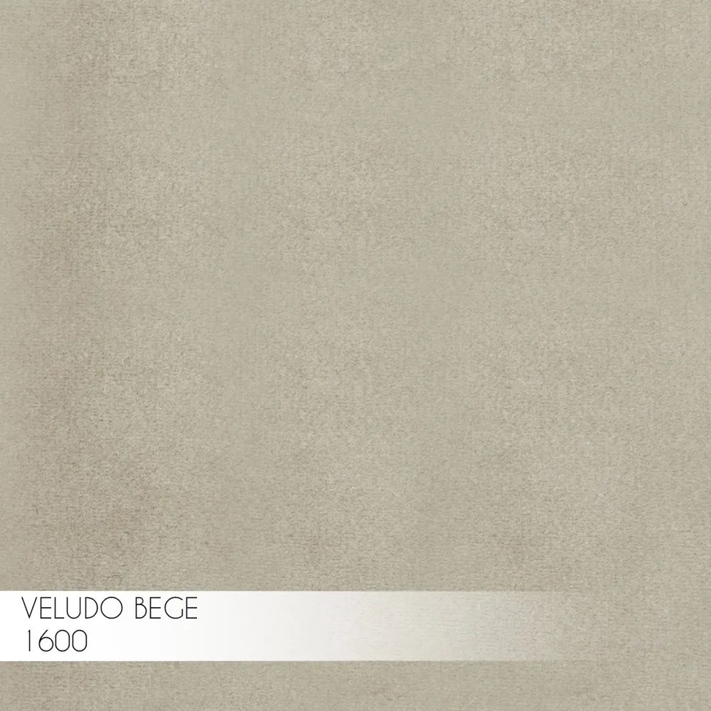 Banqueta Decorativa Billie Base Preta Veludo Bege G41 - Gran Belo