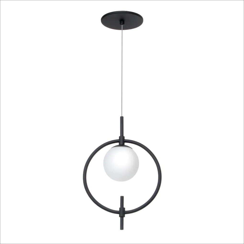 Pendente Cerchio 34X10X21,5Cm Metal Alumínio E Globo Ø10Cm 01Xg9 - Old... (GRAFITE)