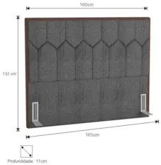 Cabeceira Cama Box Casal Queen 160cm Órion Z37 Linho Cinza - Mpozenato