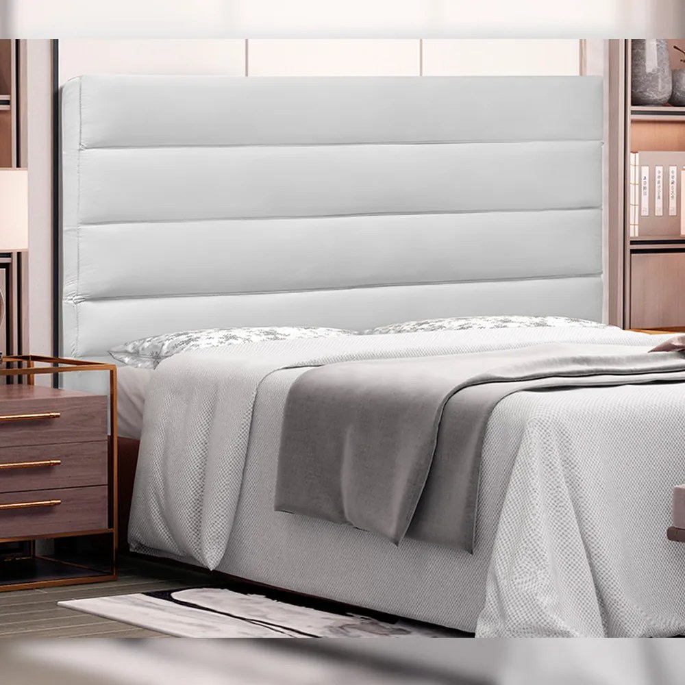 Cabeceira Decorativa 1,40M Guess PU Branco G63 - Gran Belo
