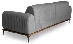 Sofá 150cm 2 Lugares Pés Preto Molino C-416 Linho Cinza - Domi