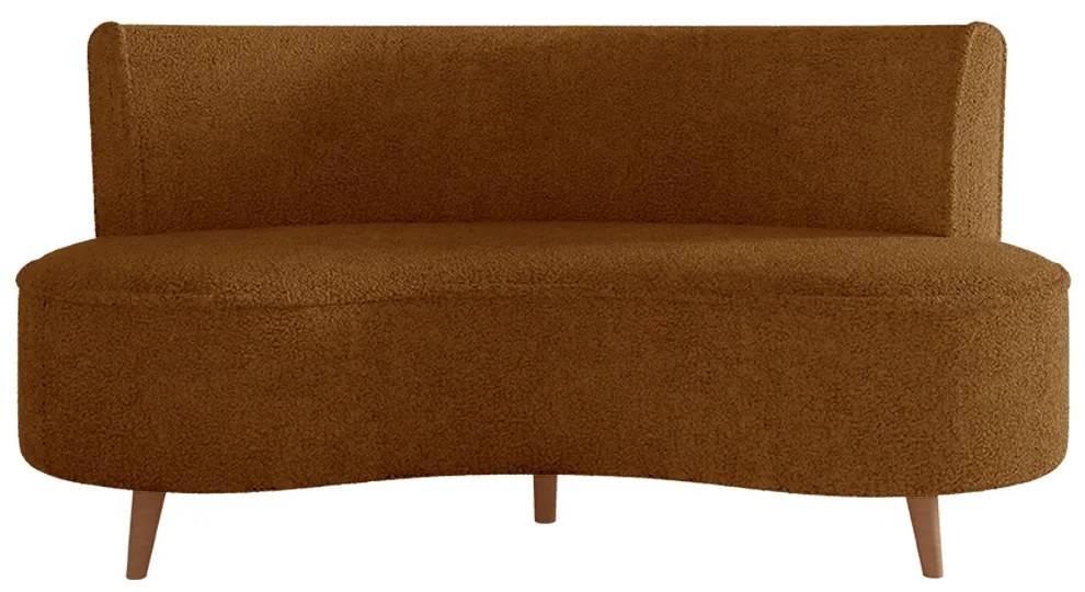Sofá Living 2 Lugares 160cm Aang Pés Palito Bouclê Terra Cota G33 - Gran Belo
