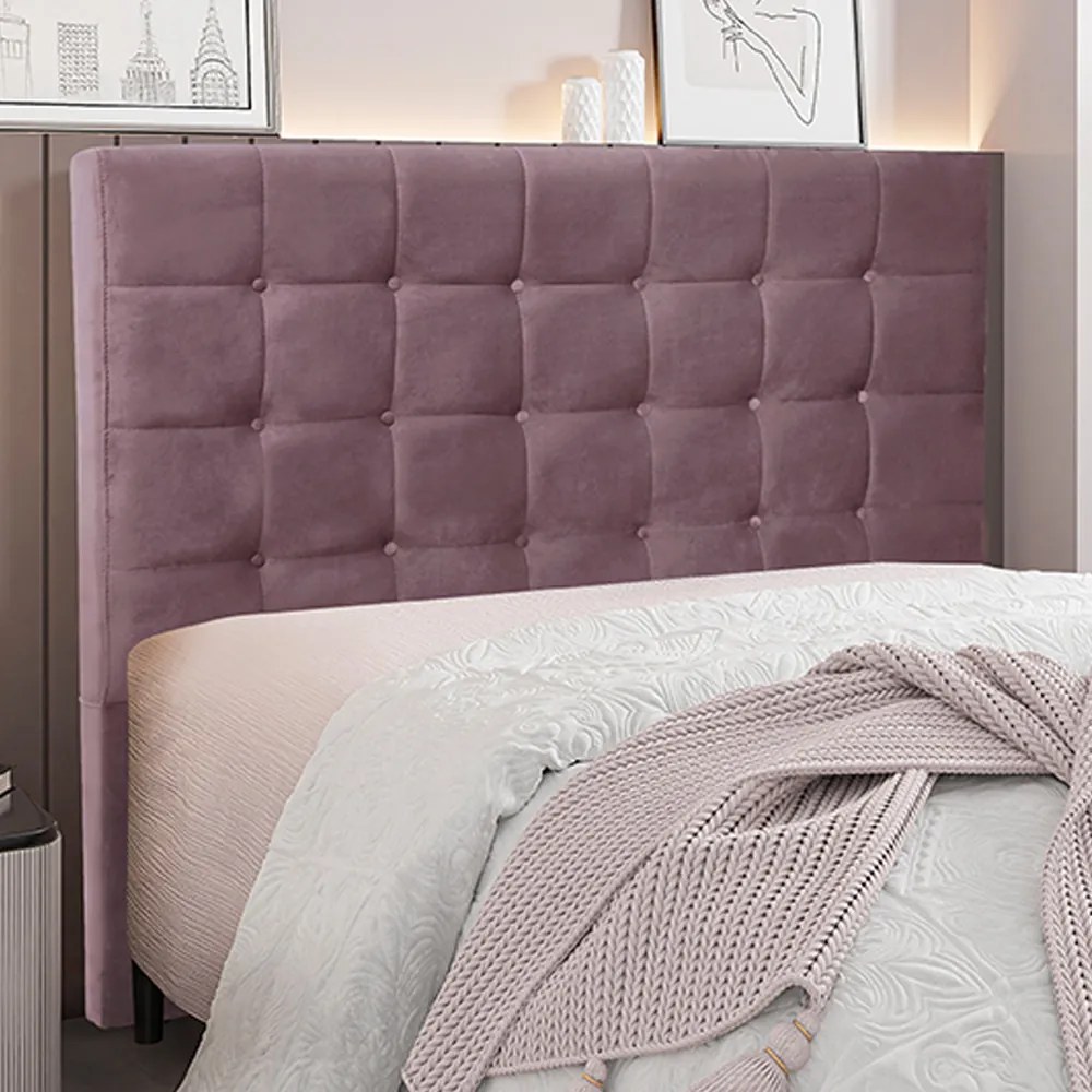 Cabeceira Decorativa Casal 1,40M Tropea Veludo Uva G63 - Gran Belo