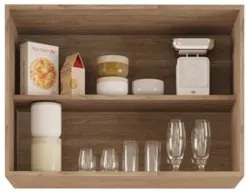 Armário de Cozinha Aéreo 80cm Com 2 Portas Andréia Amêndoa/Branco - AJ