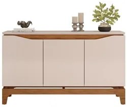 Balcão Buffet para Sala de Jantar 3 Portas 139cm Alice D04 Freijó/Off