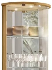 Cristaleira de Vidro Com LED 67cm Melina Z10 Cumaru/Opala - Mpozenato