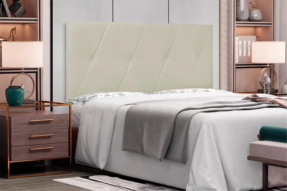 Painel Aquilla Para Cama Box Queen 160 cm Corino S04 - D'Rossi - Bege