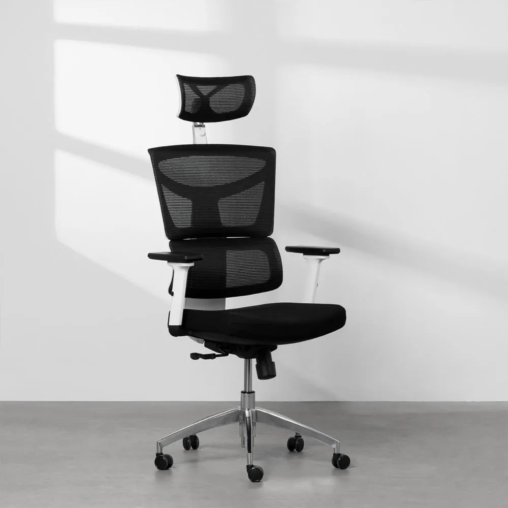 Cadeira de Escritório Luxx Alta Branco e Preto - Cadeira de Escritório Luxx Alta - Branco e Preto