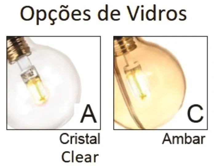 Pendente Esfera Ø30X32Cm Metal E Vidro 1 X G9 Globo Ø30Cm / Ø12Cm|Old... (CROMADO, AMBAR)