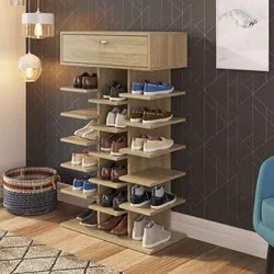 Sapateira Multiuso 1 Gaveta e 15 Prateleiras SP020 Oak - Completa Móve
