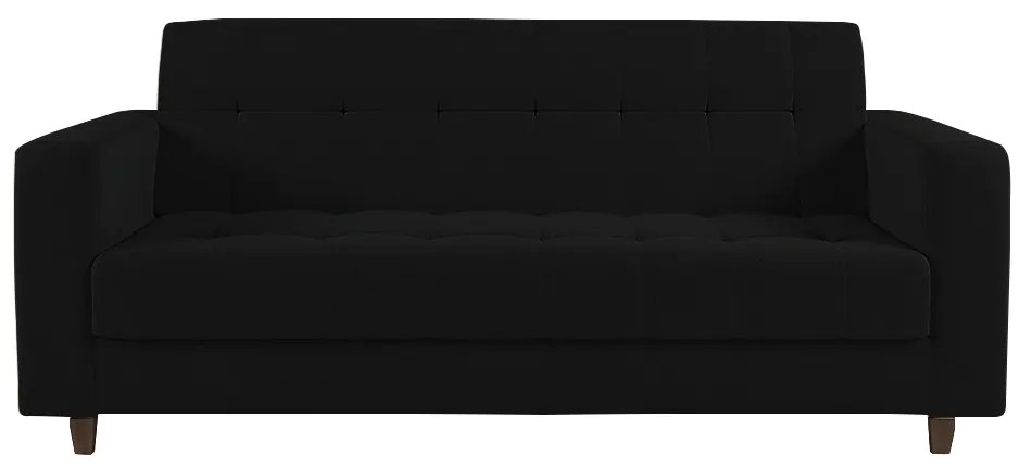 Sofá 03 Lugares Arezzo Linho Pés Chanfrado Tabaco - D'Rossi - A79 Preto