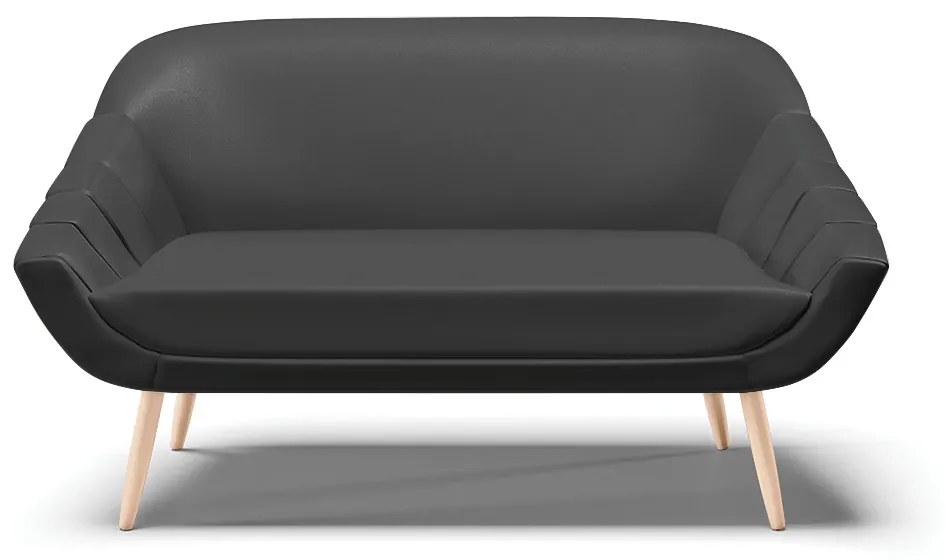 Kit 01 Namoradeira 02 Lugares e 02 Poltronas Giovana Corino Pés Palito Natural - D'Rossi - Preto