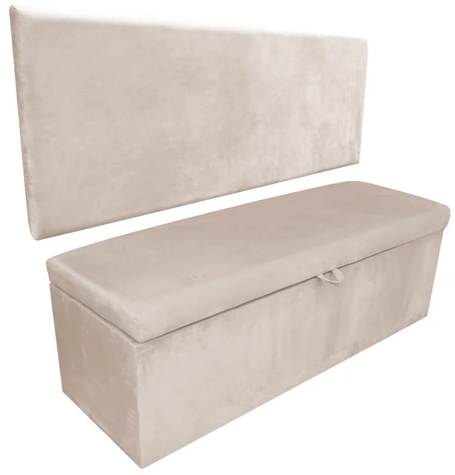 Kit Calçadeira e Painel Clean 100 cm Suede D'Rossi - Bege