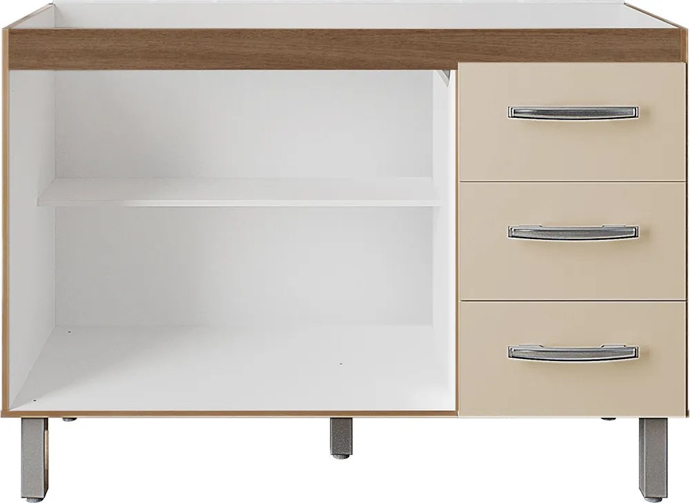 Balcão Rosa 2 Portas 3 Gaveta Cozinha MB1 120cm