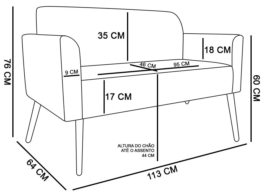 Kit 01 Namoradeira e 01 Poltrona Marisa Suede Base Giratoria Madeira MA30 D03 - D'Rossi - Marrom