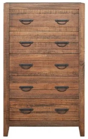 Comoda Trau 5 gavetas Rustic Brown 86,5cm - 58909 Sun House